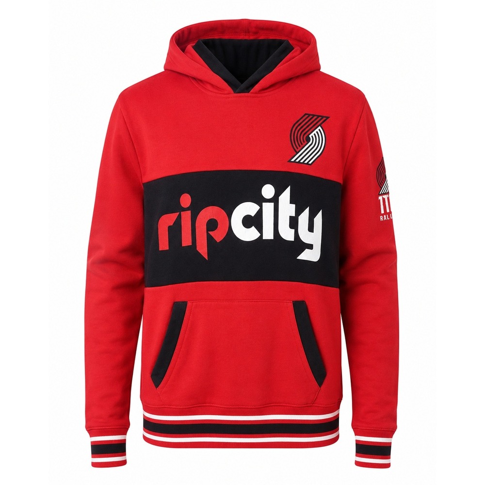 Sports Luxe NBA Portland Trail Blazers Hoodie Mens Small Red Rip City Colorblock